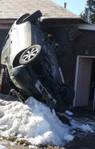 An SUV fleeing the Heber City Police Department crashed into a home. Photo: Heber City Police Department
