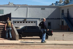 Federal agents arrest high ranking members of the FLDS Church in Hildale, Utah Feb. 23, 2016. Photo: Andrew Chatwin