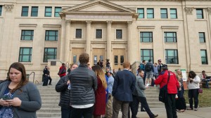 The Thursday morning speech by Mitt Romney drew a capacity crowd to the University of Utah's Gardner Hall. Photo: Gephardt Daily