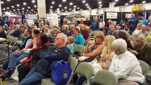 A crowd gathered to hear advice from HGTV personalities Peyton and Chris Lambton at the Salt Lake Tribune Home & Garden Festival. Photo: Gephardt Daily