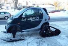 Smart Car Into Snowmobile