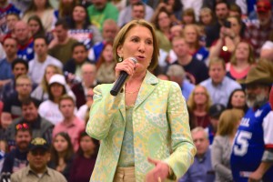 Former GOP presidential contender Carly Fiorina speaks on behalf Sen Ted Cruz during a campaign rally in Provo, Utah Saturday, March 19, 2016. Photo: Gephardt Daily. 