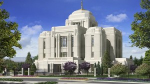 Artist's rendering of the Meridian, Idaho Temple of the Church of Jesus Christ of Latter-day Saints. 2013, Intellectual Reserve, Inc. All rights reserved.