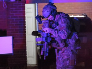 SWAT officers on the scene of shooting which claimed the life of a Unified Police Department K-9. Photo: Gephardt Daily