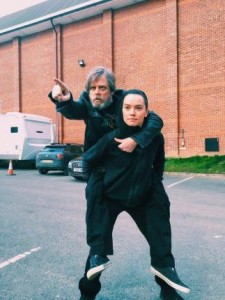 Mark Hamill and Daisy Ridley outside the "Star Wars: Episode VIII" set. Photo by Mark Hamill/Twitter