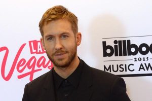 DJ Calvin Harris poses backstage with the award for Top Dance/Electronic Artist during the Billboard Music Awards in Las Vegas on May 17, 2015. File Photo by Jim Ruymen/UPI | License Photo