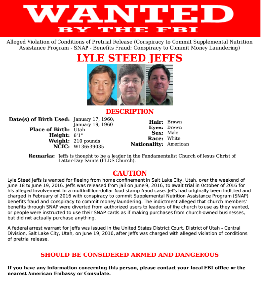 Lyle Jeffs FBI wanted poster