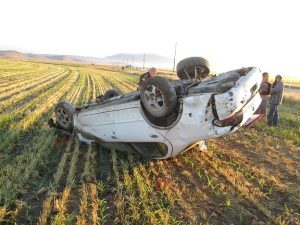 A double rollover in Utah County killed one man and sent two to the hospital with serious injuries. Photo Courtesy: UHP
