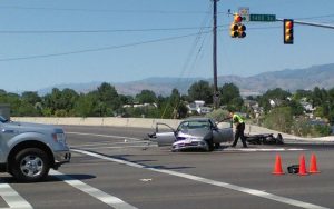A 31-year-old man is in extremely critical condition after colliding with a motorcycle Thursday afternoon. Photo: Gephardt Daily/ Steve Milner
