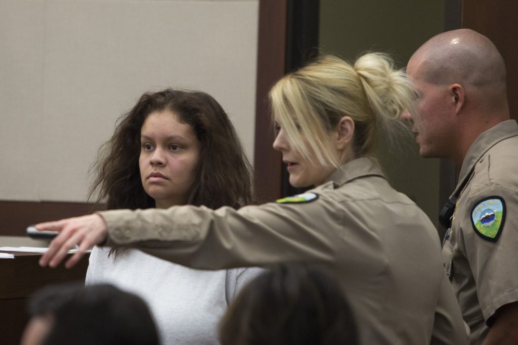 Marilee Gardner, 16, of Layton, appeared in Judge Brent West's courtroom with her attorney, Walter Bugden, at the Ogden 2nd District Court in Ogden on Wednesday, July 6. Photo Courtesy: Court Pool