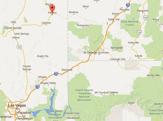 A car bomb has exploded, killing one person, in Panaca, Nev. Image: Google maps