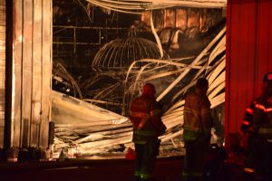 Salt Lake City fire crews responded to a 3-alarm fire at 510 W. 200 North on Monday night. Photo: Gephardt Daily