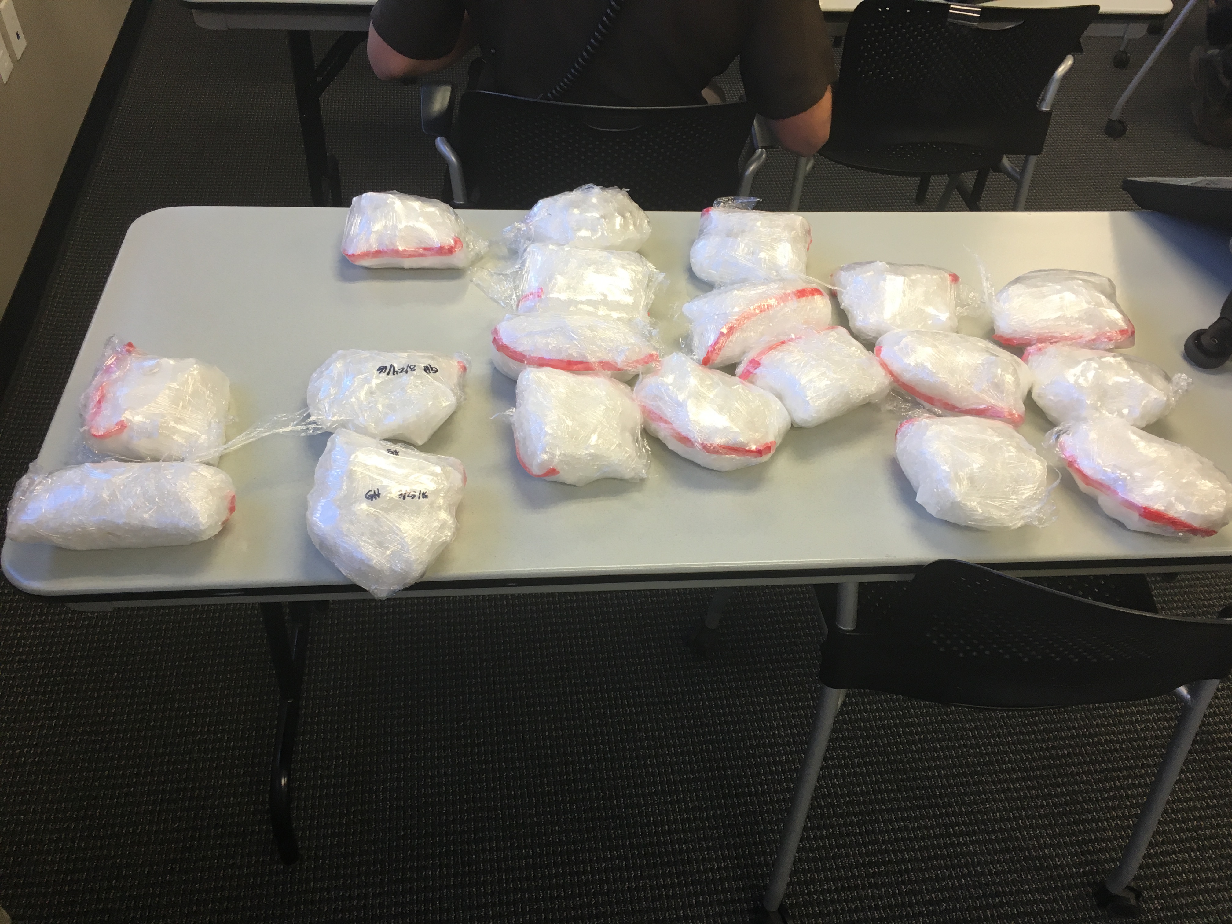 The Utah Highway Patrol on Thursday made a traffic stop that resulted in the discovery of 20 pounds of methamphetamine. Photo: UHP