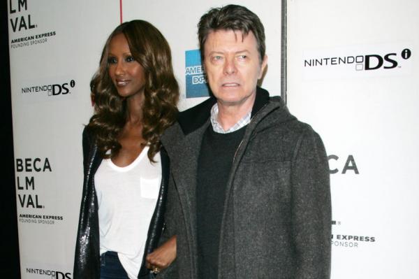 David Bowie (R) and wife Iman arrive for the Tribeca Film Festival premiere of "Moon" at the Tribeca Performing Arts Center/BMCC in New York on April 30, 2009. File Photo by Laura Cavanaugh/UPI 