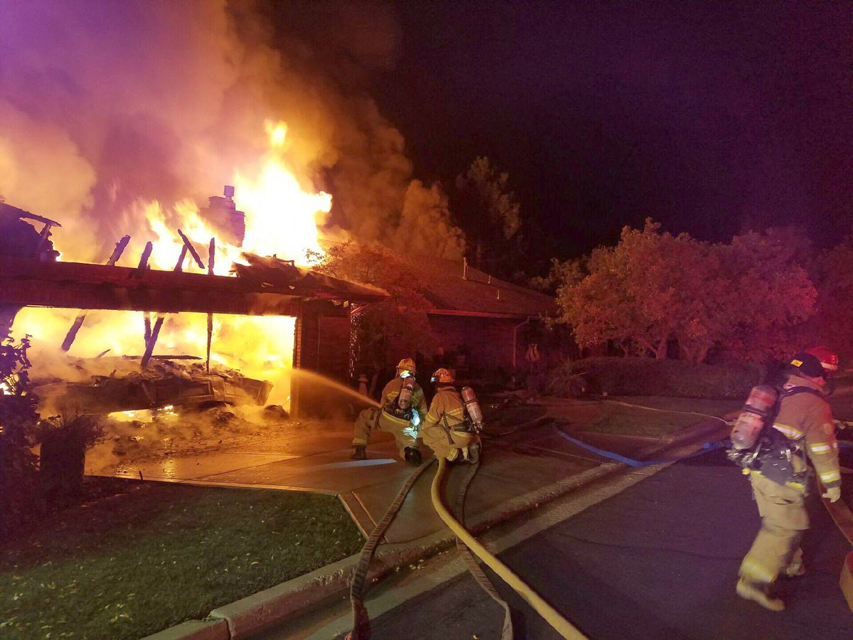 Ogden firefighters fought an early morning residential fire Thursday morning. All residents and pets escaped injury. Photo: Ogden Fire Department