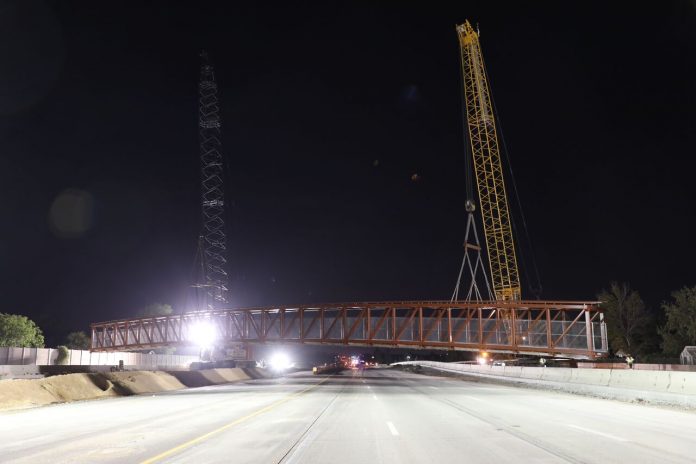 Video: UDOT installs new pedestrian bridge on Bangerter Highway ...