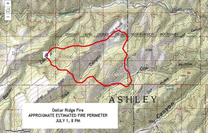 Dollar Ridge Fire Map Dollar Ridge Fire map UtahFireInfo 