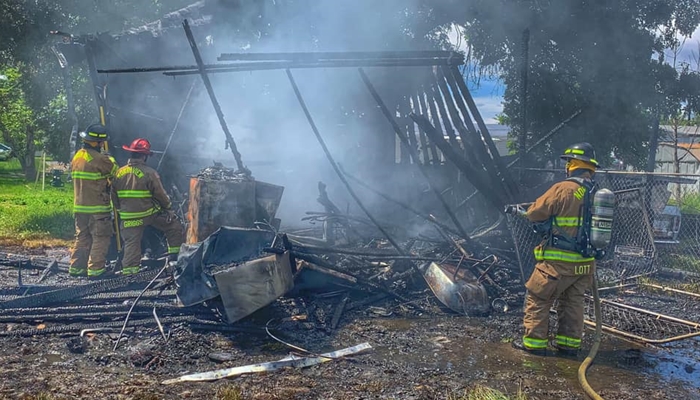 shed fire on blakeley road