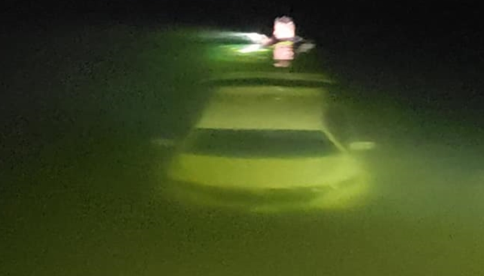 car decides to 'go for swim' in deer creek reservoir