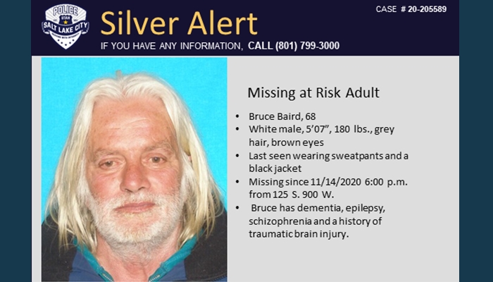 Update Silver Alert Cancelled For Missing Salt Lake City Man Gephardt Daily 1613