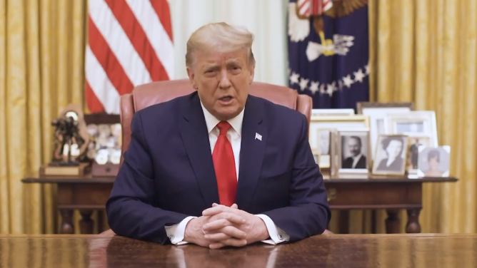 Trump releases video decrying political violence, does not mention impeachment