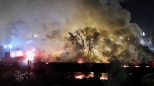 Railroad Bridge Fire