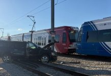 UTA: Driver injured after driving around lowered West Jordan TRAX crossing arms, colliding with train