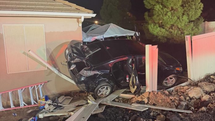 3 - Hurricane Valley Fire - car crashes into home