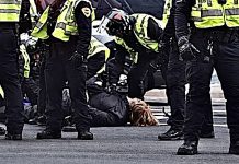 Four arrested during otherwise peaceful anti-ICE protest in downtown Salt Lake City