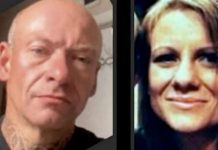 Two side-by-side headshots: on the left a bald man with a neck tattoo; on the right a smiling woman with light brown hair.