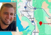 Smiling man portrait inset next to a map showing Farmington Canyon with a red location pin on the right.