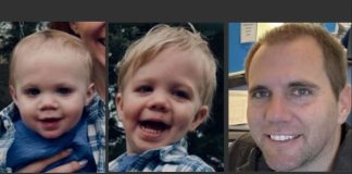Three-panel collage: left shows a baby in blue plaid shirt, center a laughing toddler, right a man with short brown hair in an office setting.