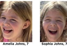 Provo PD seek twin girls, 7, missing since July Two smiling 7-year-old girls in side-by-side photos, captions read 'Amelia Johns, 7' and 'Sophia Johns, 7'