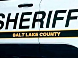 SLCo Sheriff releases name of man struck by lightning, killed in American Fork Twin Peaks area Close-up of a white sheriff patrol vehicle with the word SHERIFF and Salt Lake County branding on the side panel.